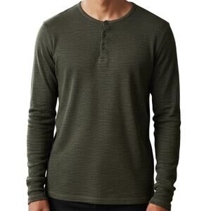 John Varvatos Henley Olive Green Brown Men's Size Large